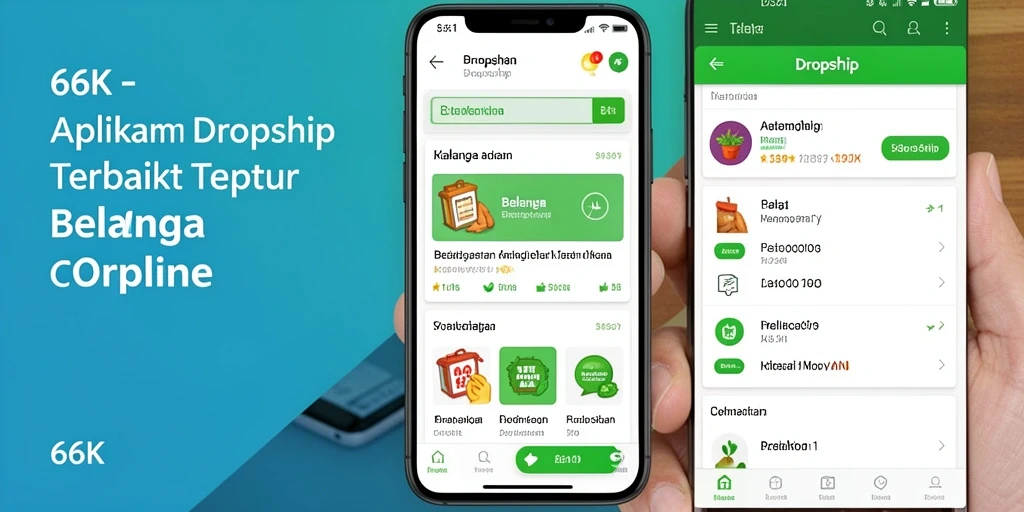 Antarmuka aplikasi 66K yang mudah digunakan untuk dropshipping.